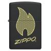  Zippo Logo and Flame   Black Matte, /, , 38x13x57 